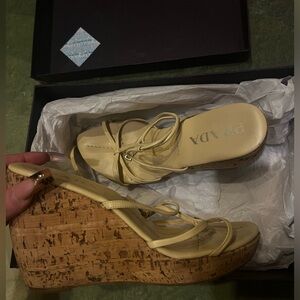 Prada cork wedges